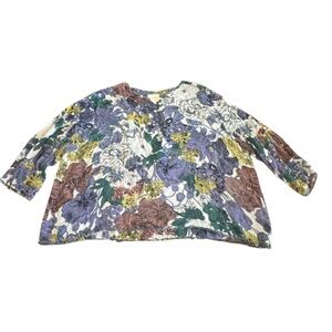 Maeve Multicolor 3/4 Sleeve Floral Top Size XL